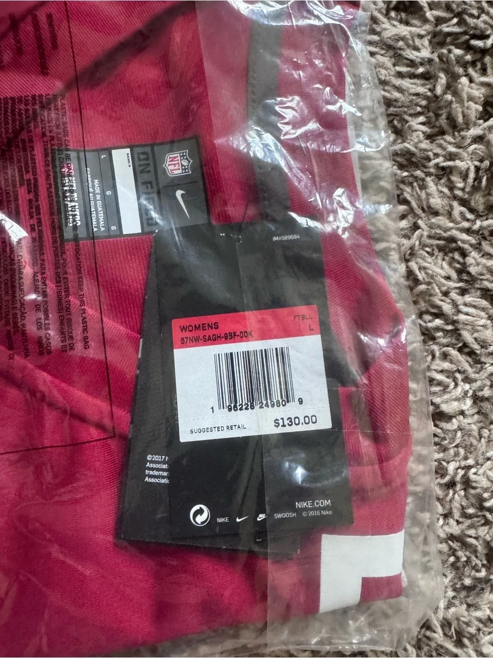 Nike San Francisco 49ers Lance NFL Jersey Women's Size Large - NWT